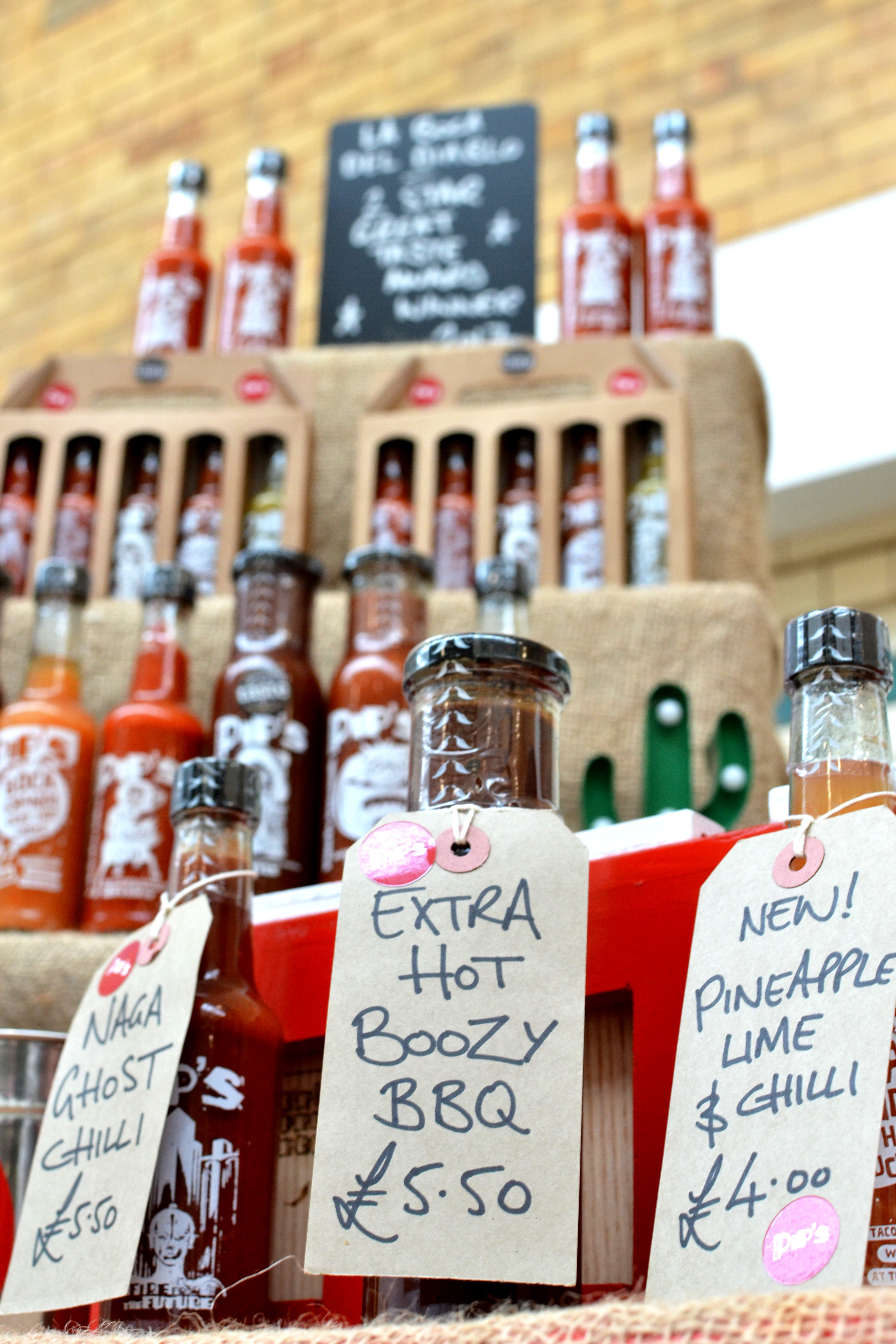 A selection of bottles from Pip's Hot Sauce