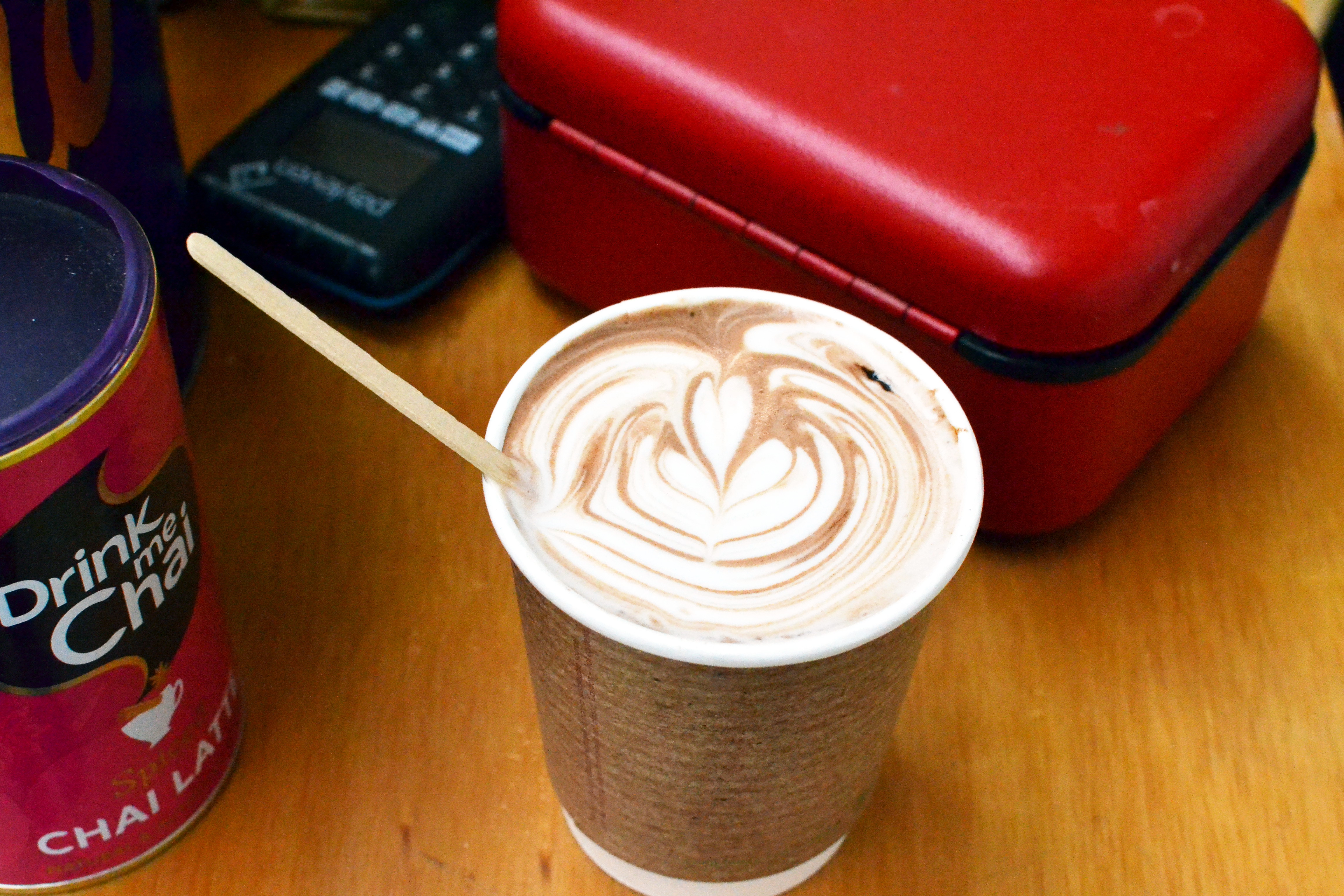 A cup of chocolate, decorated