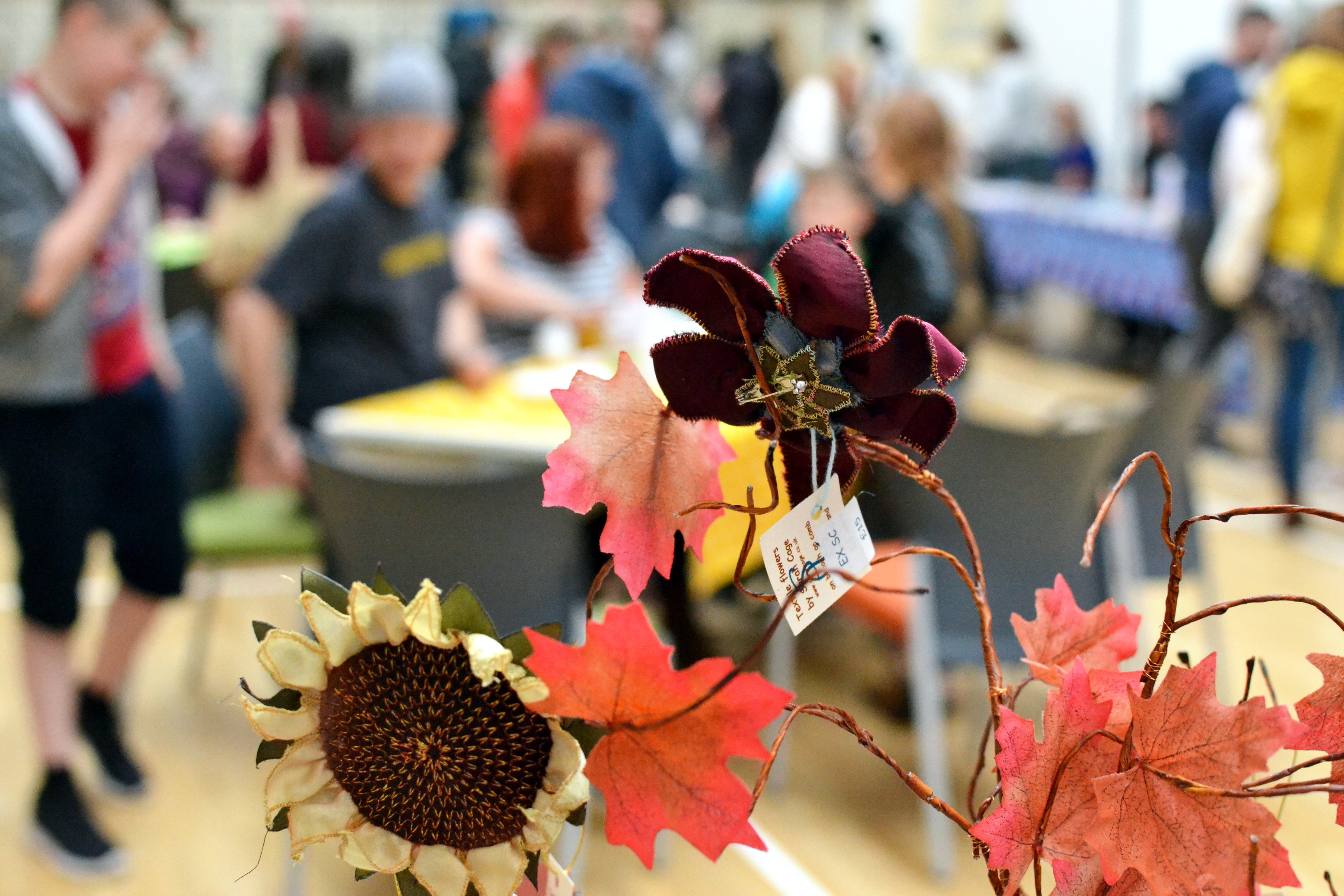 The main hall at Stirchley Baths viewed from the Sarah Cage Textiles stall