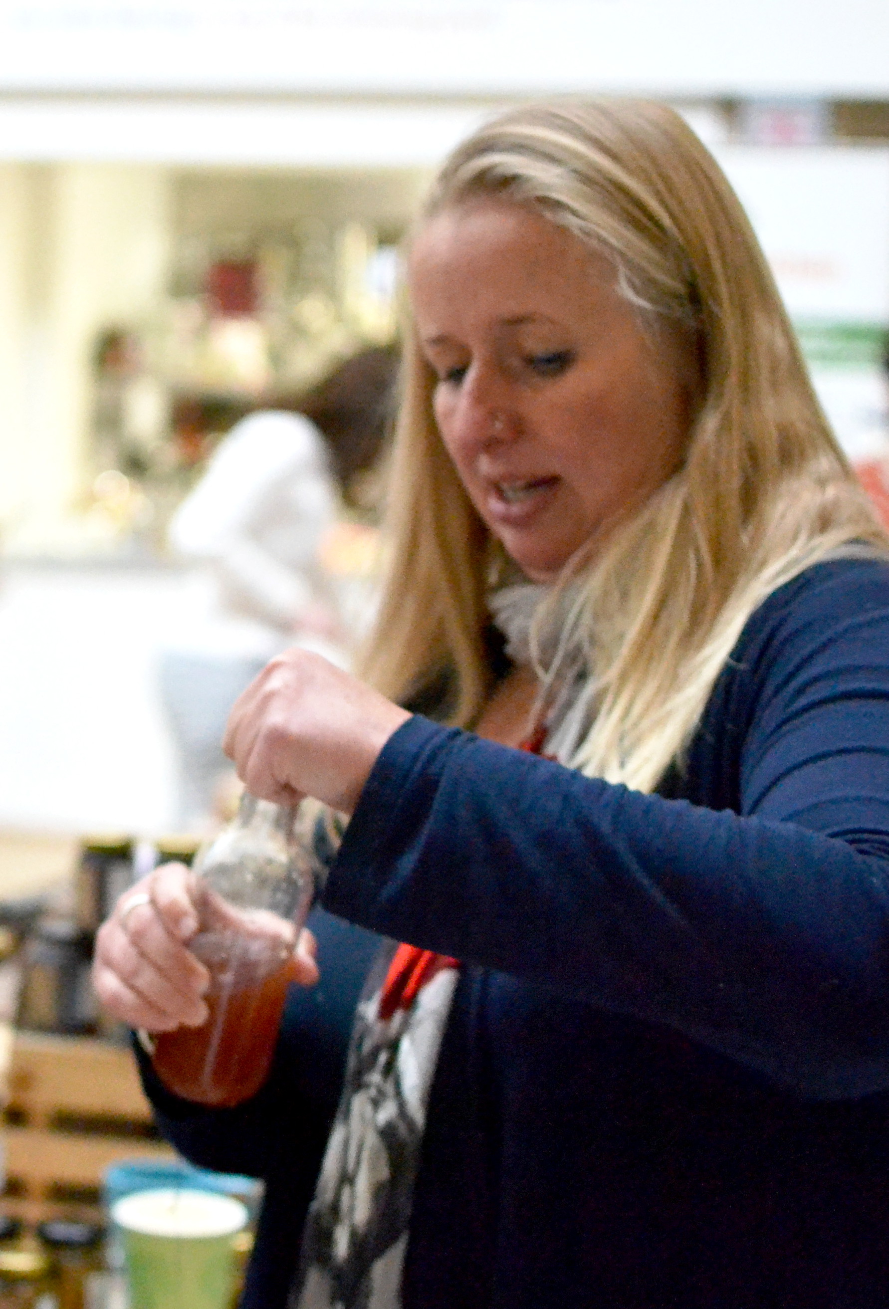 Mixing drinks on the Cuffufle Preserves stall