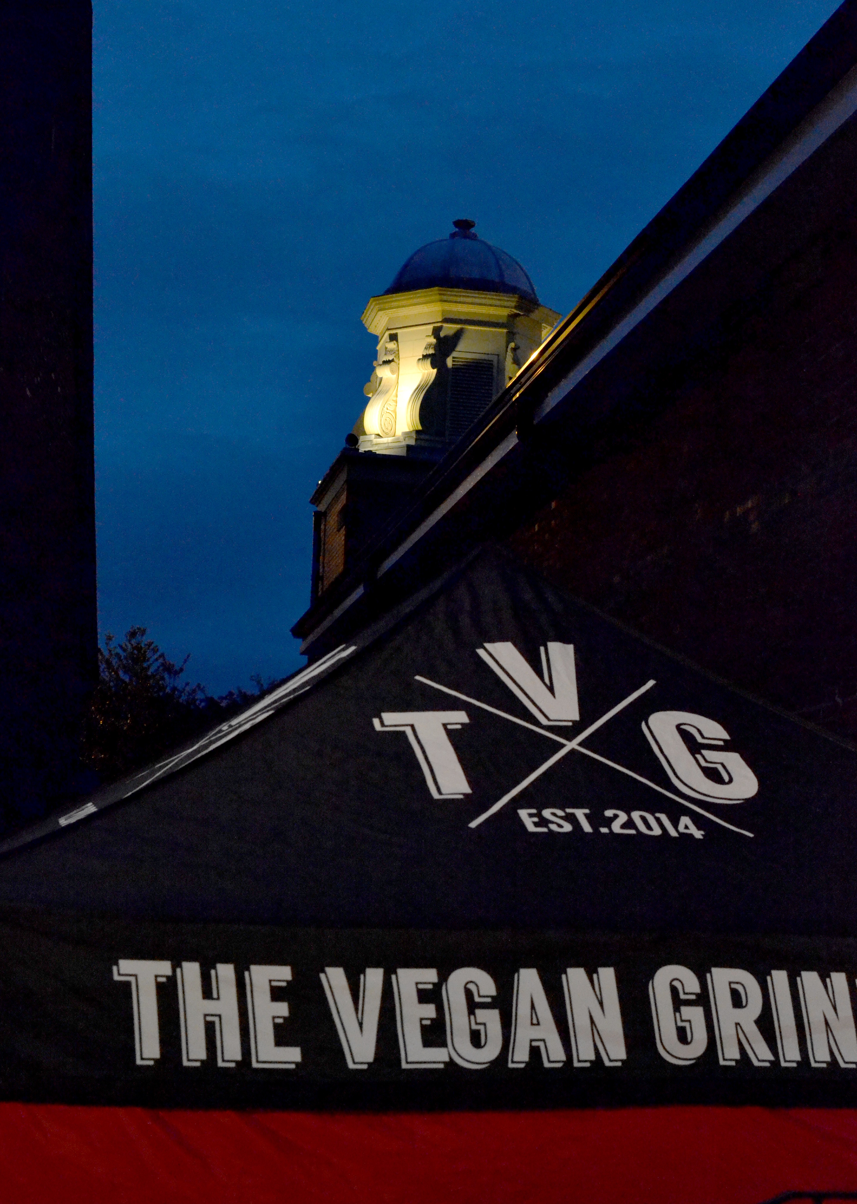 The illuminated cupola of Stirchley Baths