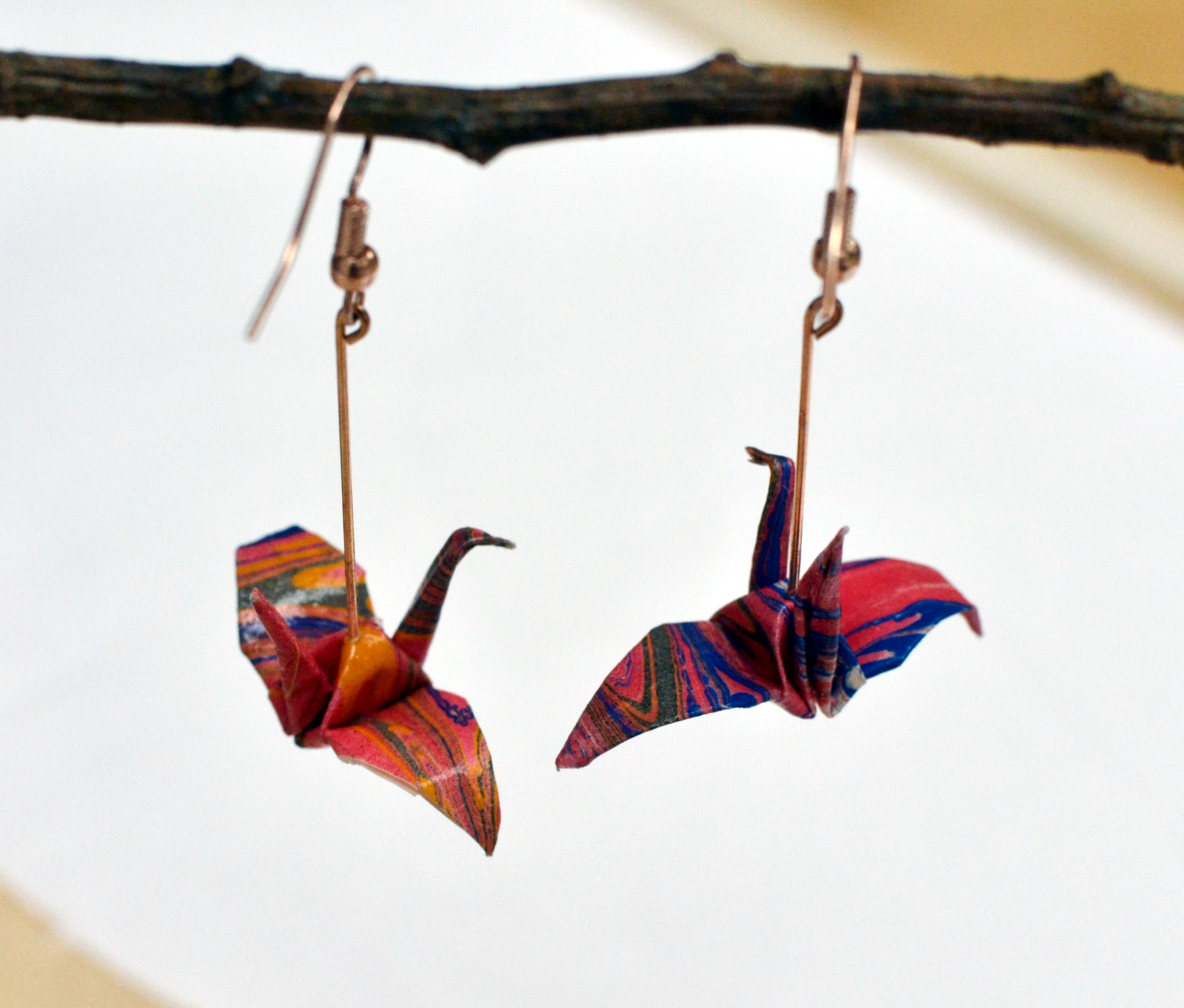 Origami bird earrings from Windy and Wild