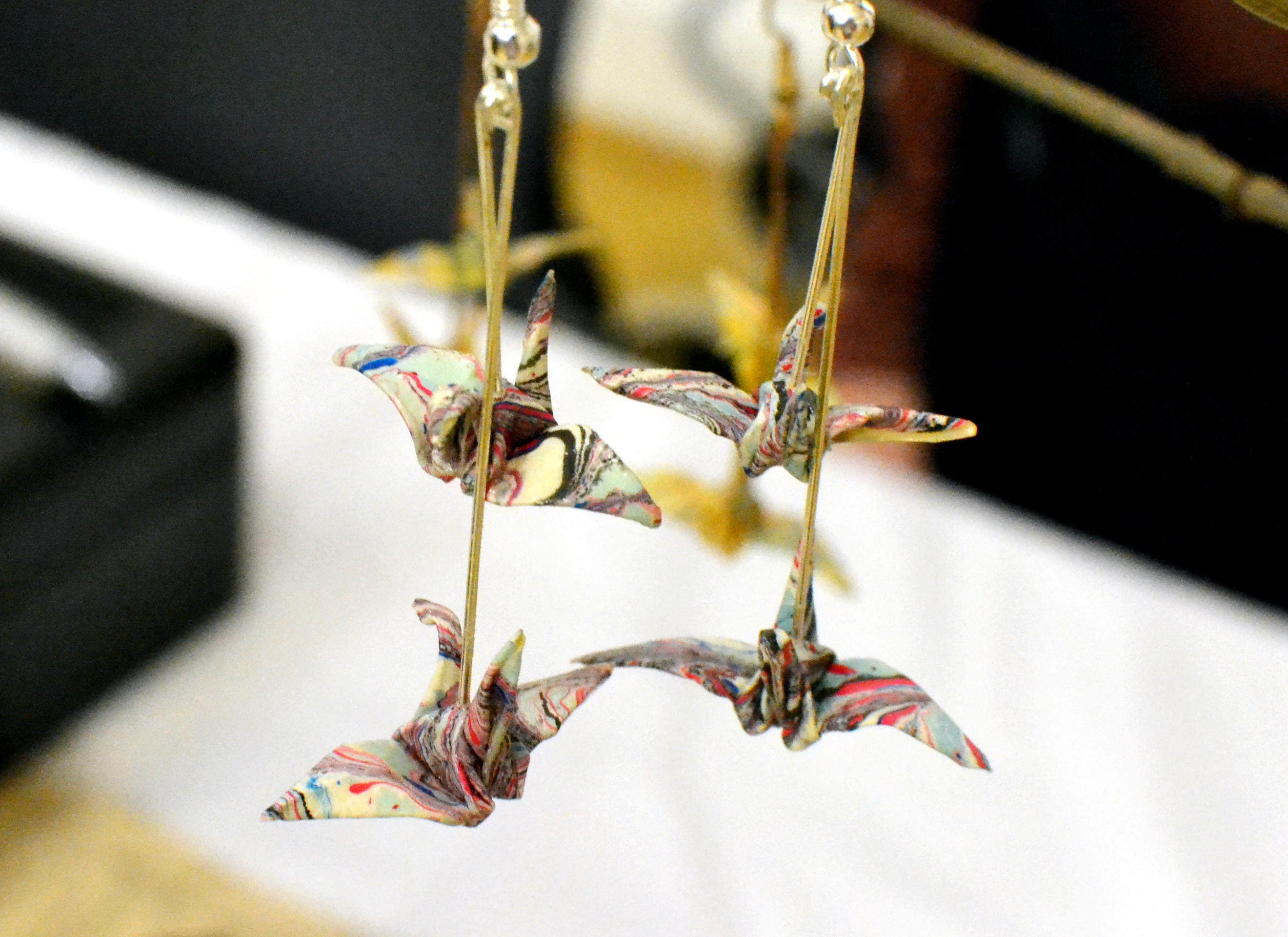 Origami bird earrings from Windy and Wild