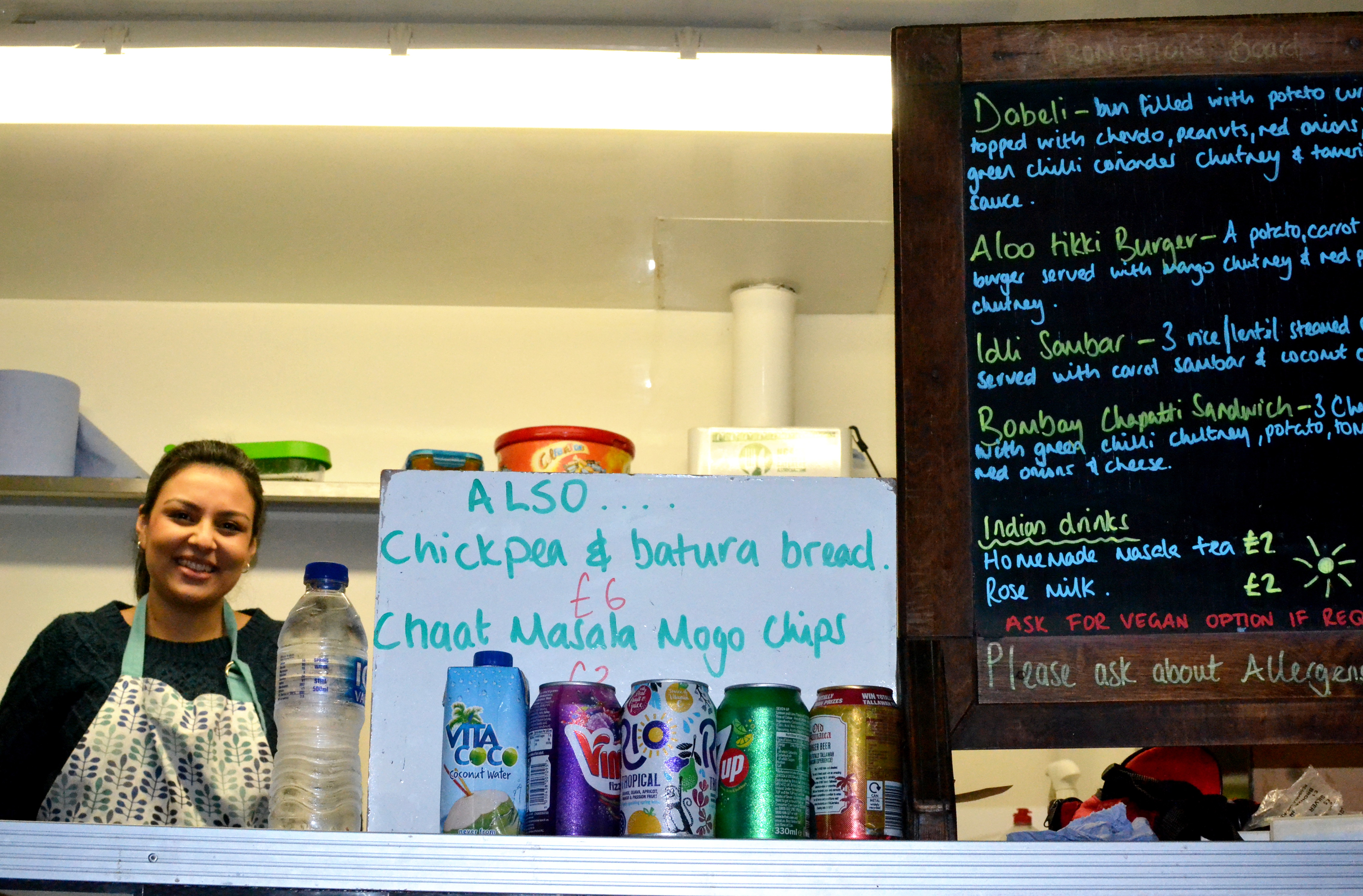Reena of Indian Lunchbox with the menu