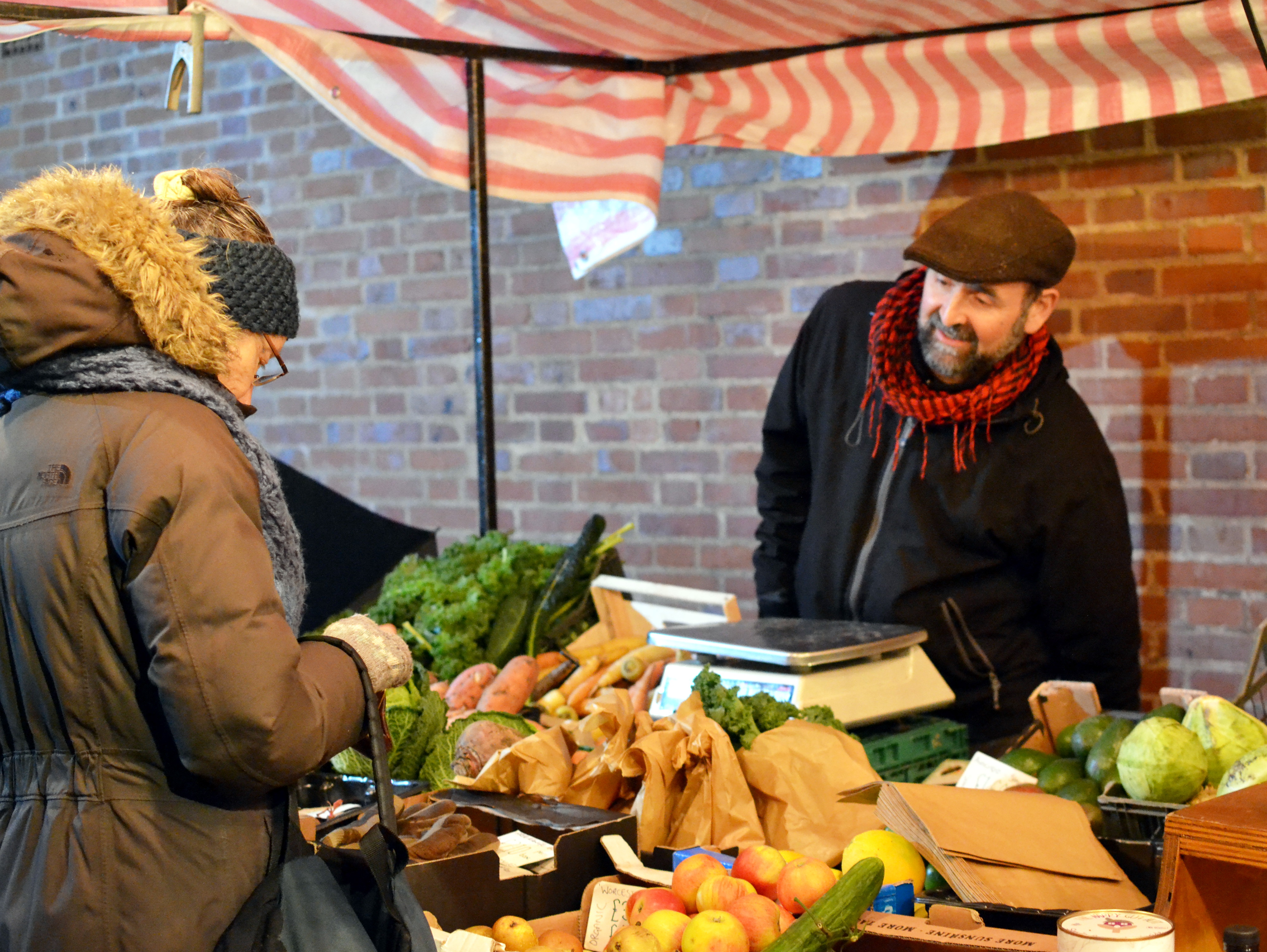 A customer at the Vegetropolis stall