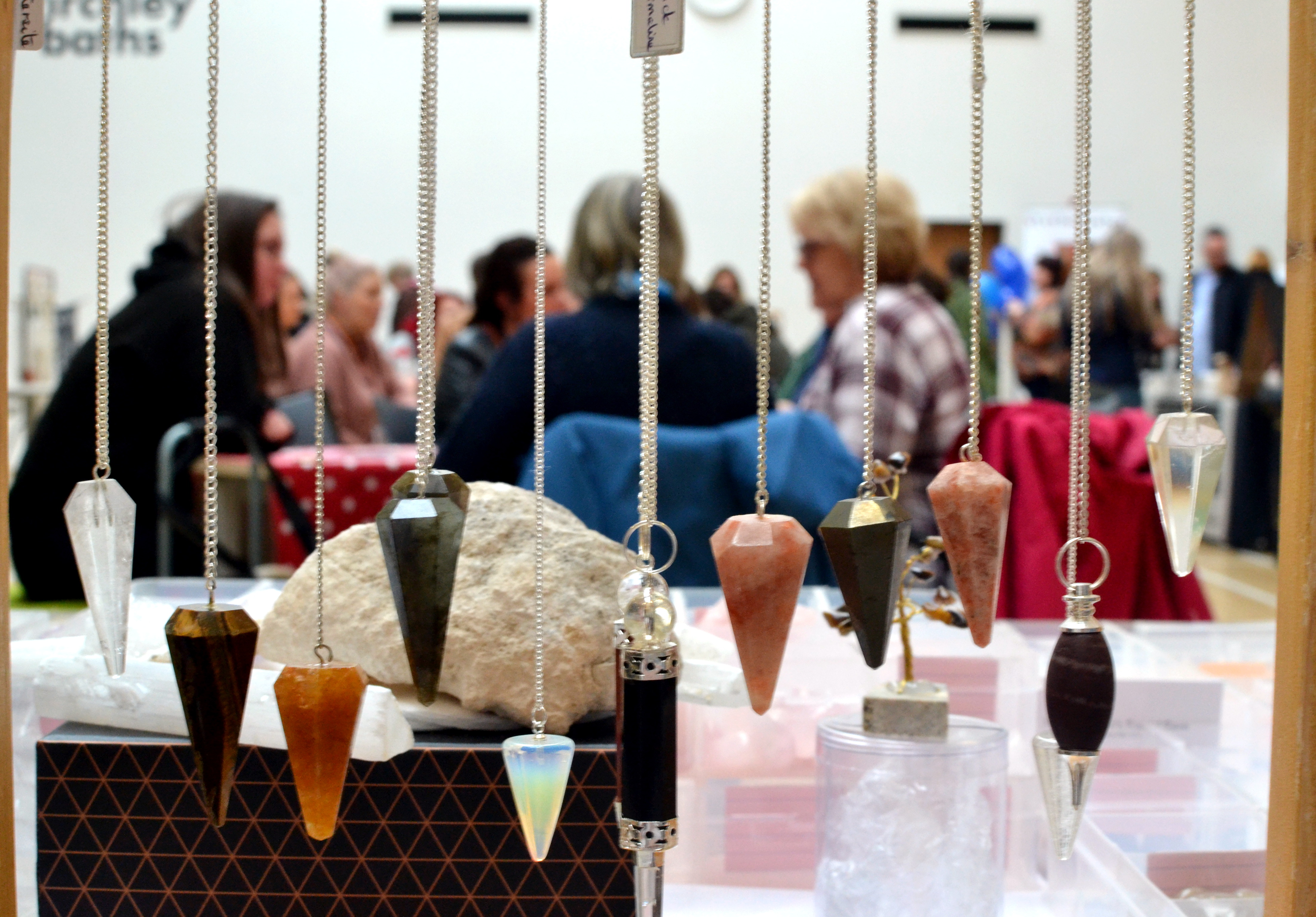 The Market viewed from the Julie's Reiki stall with its range of crystals and stones