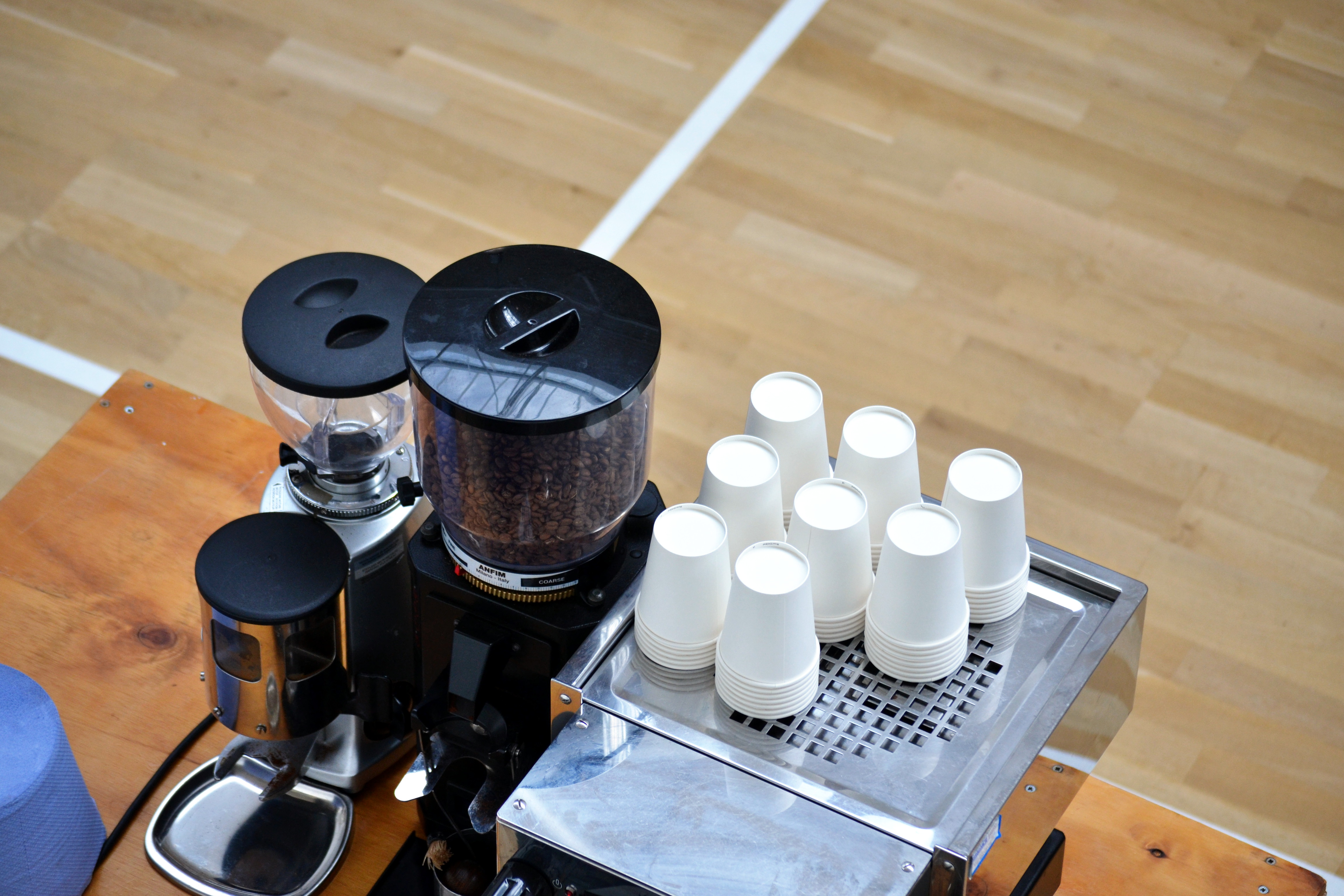 Looking down on the There Goes stall, ready to serve speciality coffee and more