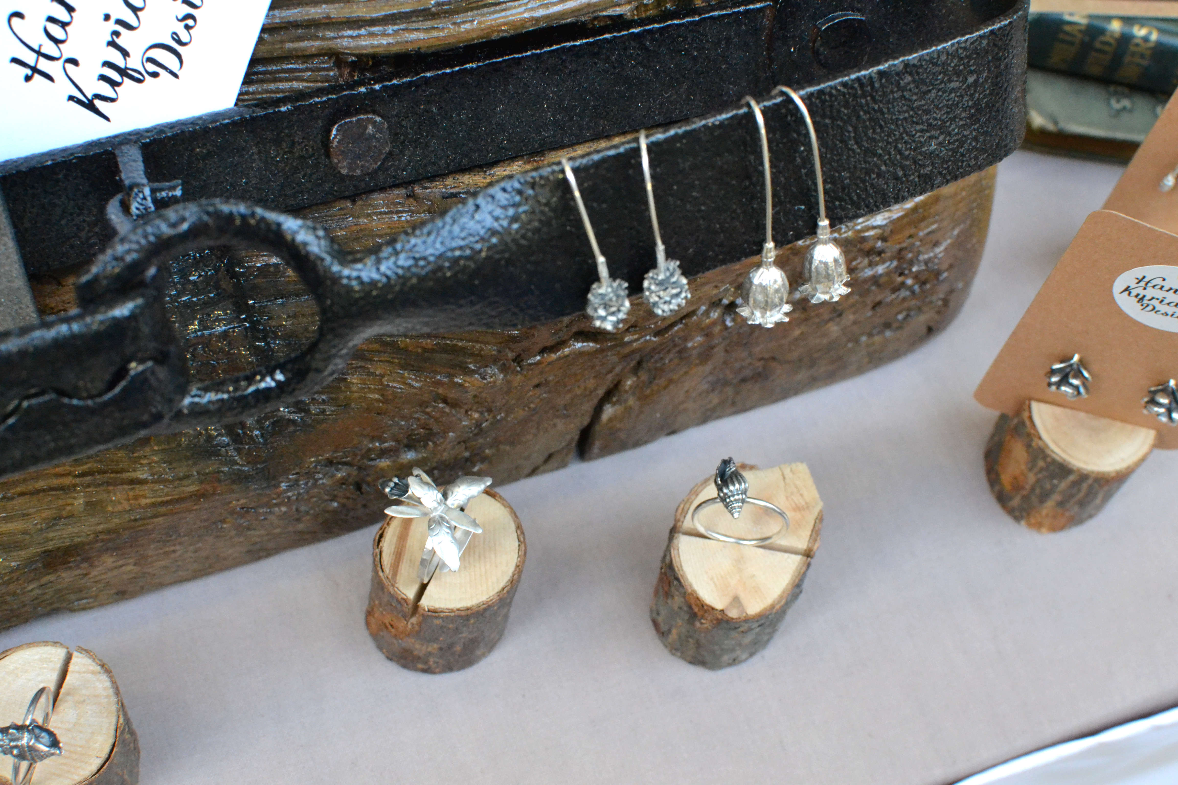 First time at the Market for Hannah Kyriakou with nature-themed silver jewellery